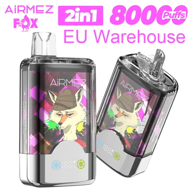 Airmez 80000 Puffs 80K Fox 2 u 1 Vape za jednokratnu upotrebu s dvostrukim okusom