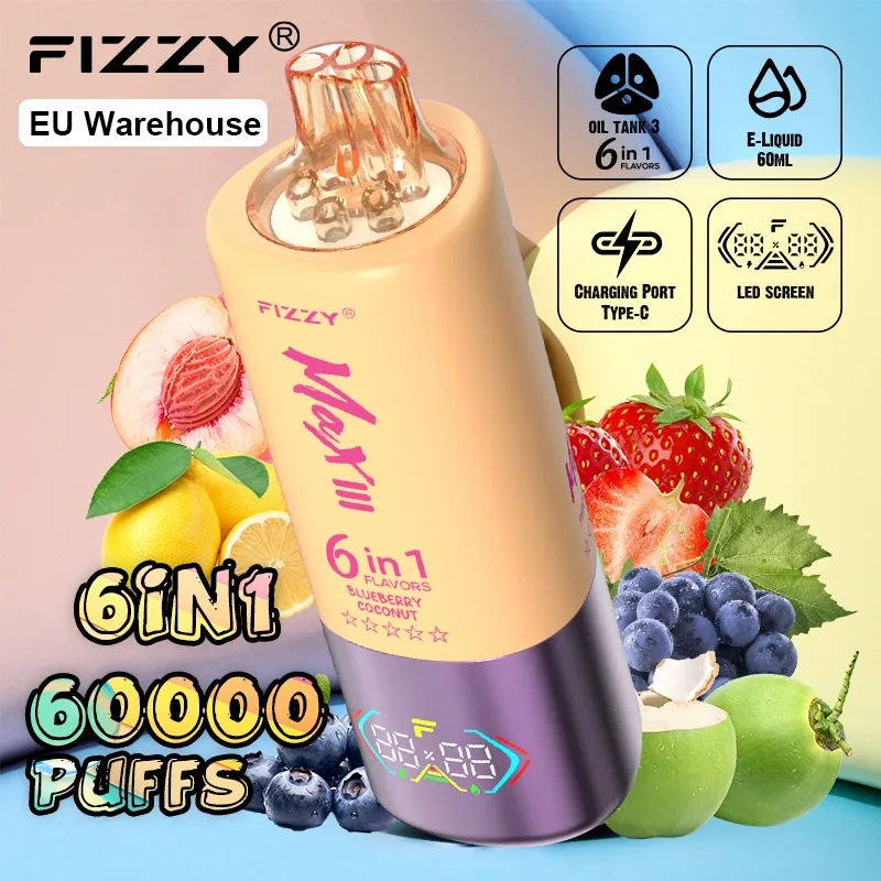 Fizzy 60000 Puffs Puff 60k 6 u 1 okusa za jednokratnu upotrebu Vape